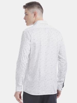 white printed formal shirt - 17575856 - Standard Image - 3
