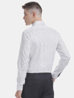 white printed formal shirt - 17575856 - Standard Image - 4