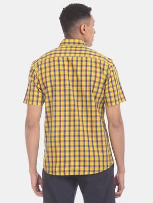 yellow checkered casual shirt - 17575892 - Standard Image - 3