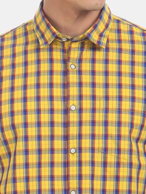 yellow checkered casual shirt - 17575892 - Standard Image - 5