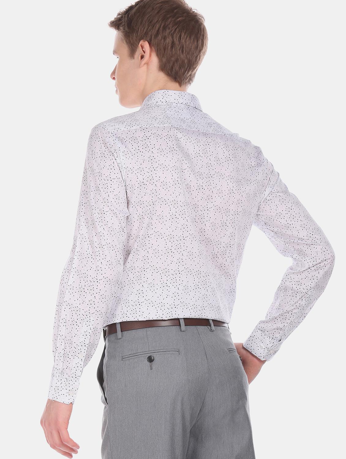white printed formal shirt - 17575933 - Zoom Image - 3