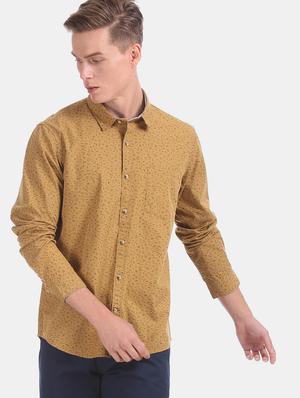 yellow printed casual shirt - 17575944 - Standard Image - 2