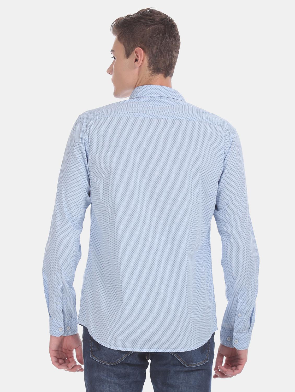 light blue printed casual shirt - 17575955 - Zoom Image - 3