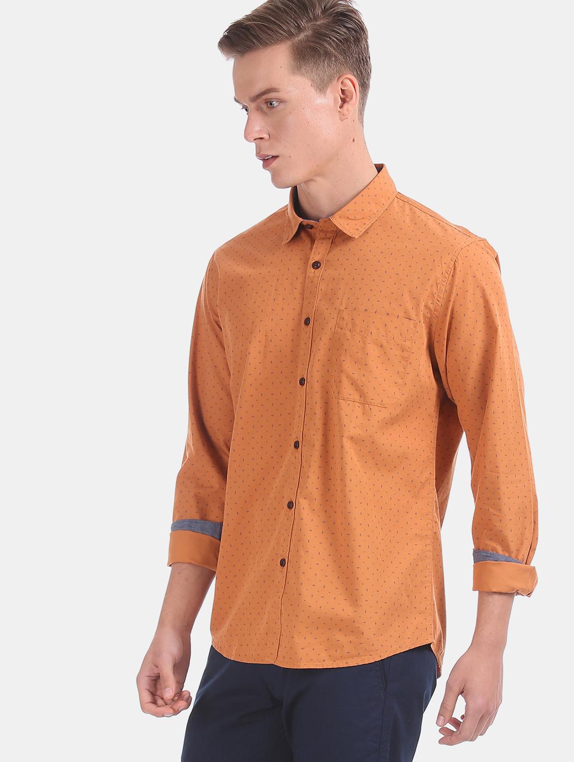 orange printed casual shirt - 17575982 - Zoom Image - 1