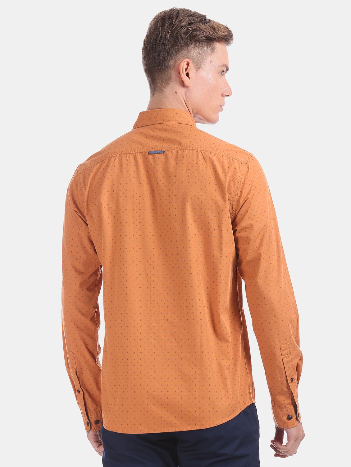 orange printed casual shirt - 17575982 - Zoom Image - 3