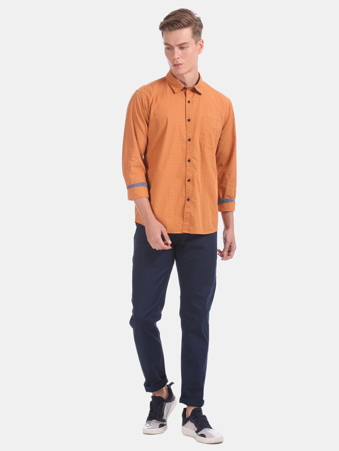 orange printed casual shirt - 17575982 - Zoom Image - 4