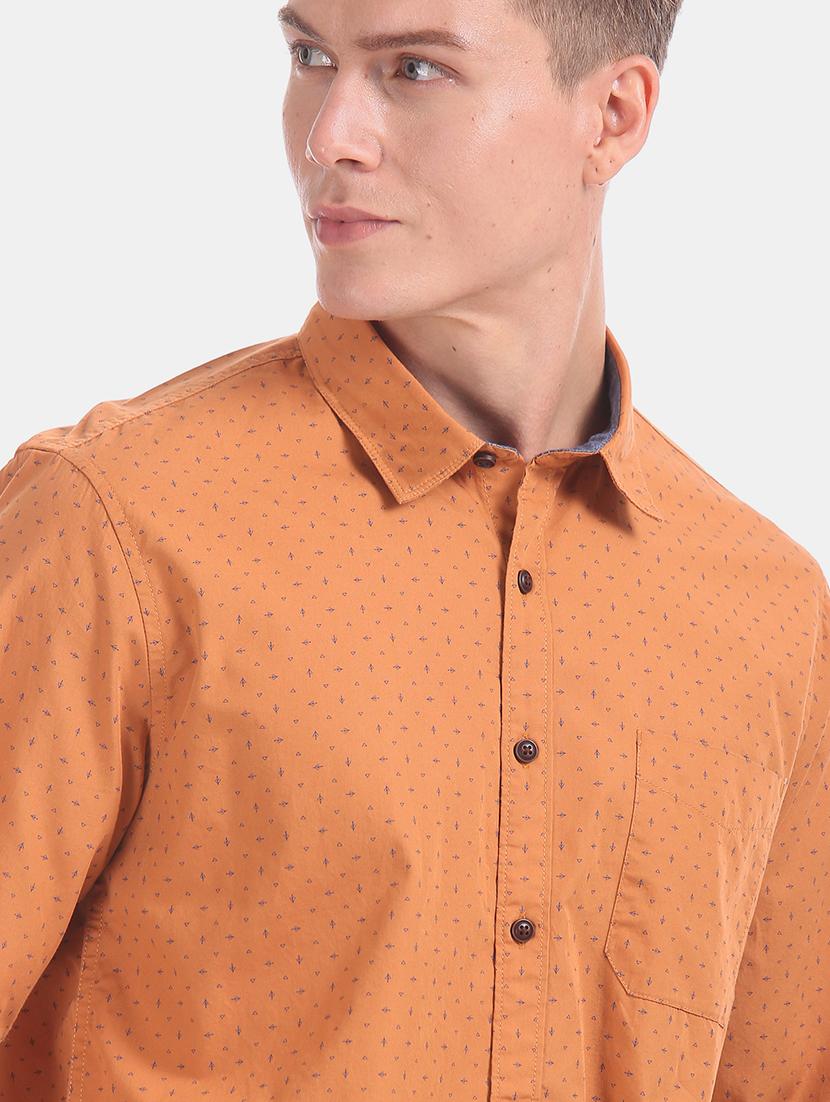 orange printed casual shirt - 17575982 - Zoom Image - 5
