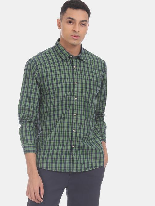 green checkered casual shirt - 17575996 - Very Small Image - 1