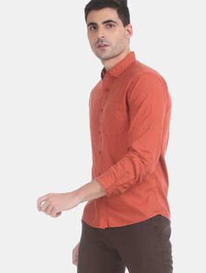 red solid casual shirt - 17576037 - Standard Image - 2