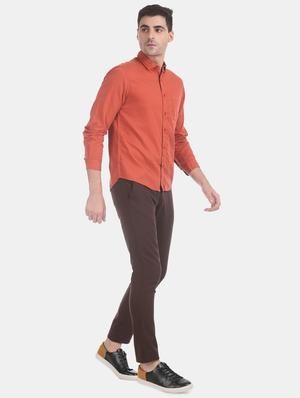 red solid casual shirt - 17576037 - Standard Image - 4