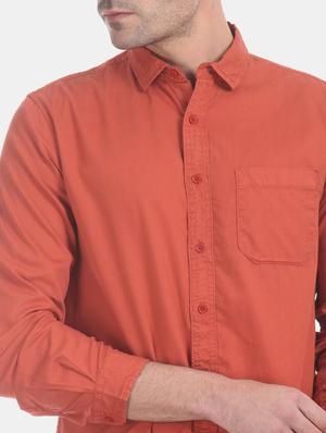red solid casual shirt - 17576037 - Standard Image - 5