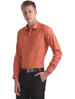 orange solid formal shirt - 17576071 - Standard Image - 2