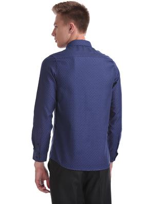 navy blue printed formal shirt - 17576081 - Standard Image - 3