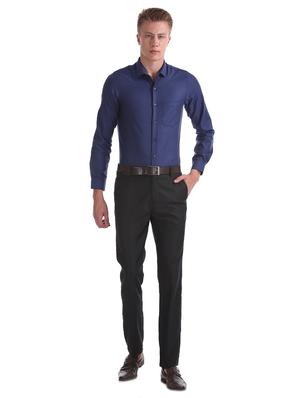 navy blue printed formal shirt - 17576081 - Standard Image - 4