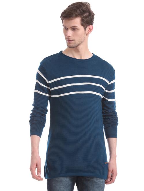 navy blue striped pullover - 17576110 - Standard Image - 1