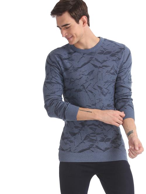 blue printed pullover - 17576112 - Standard Image - 1