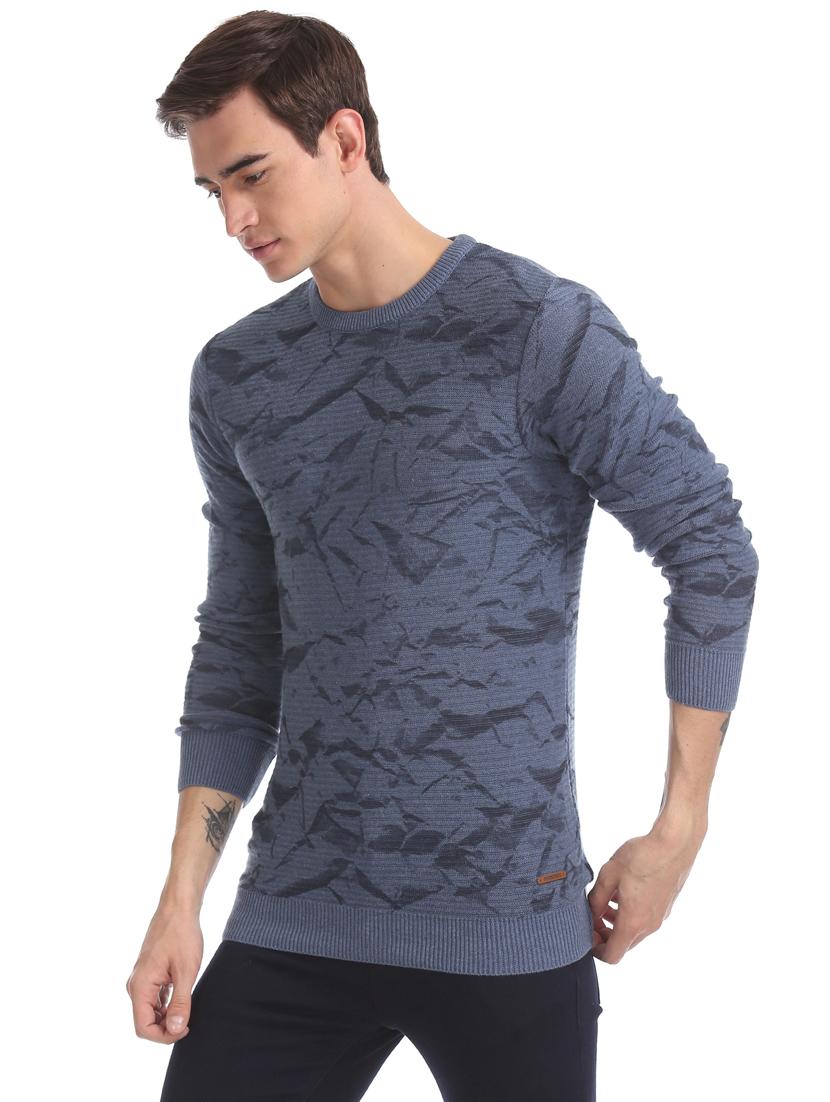 blue printed pullover - 17576112 - Zoom Image - 3