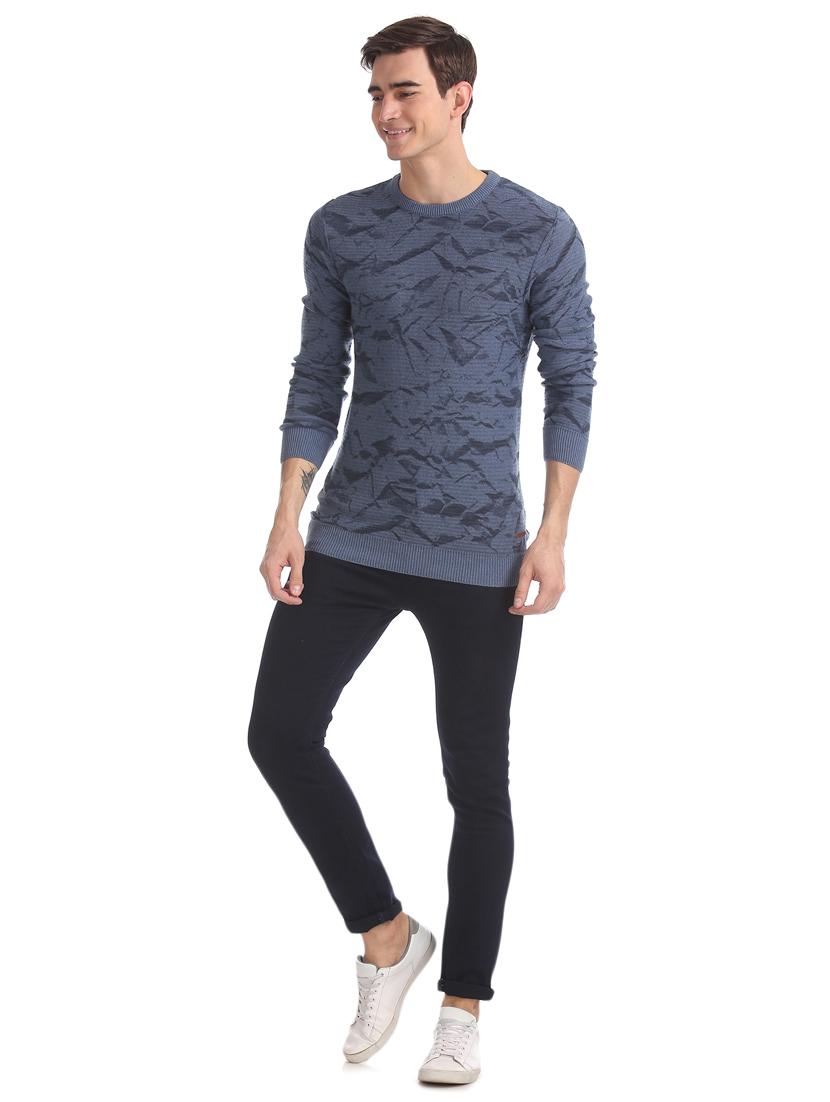 blue printed pullover - 17576112 - Zoom Image - 5