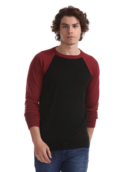 black color block pullover - 17576135 - Standard Image - 1