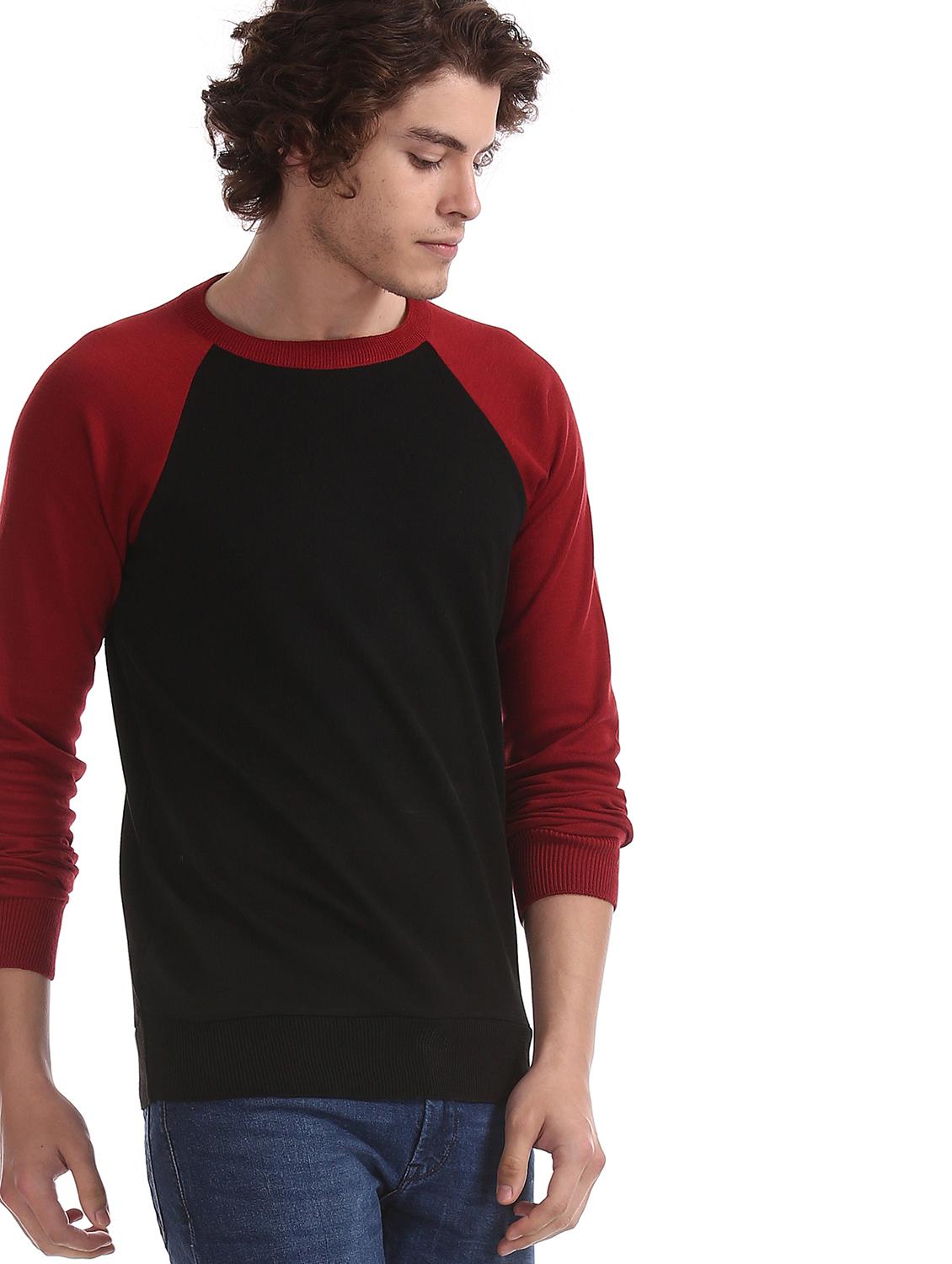 black color block pullover - 17576135 - Zoom Image - 2