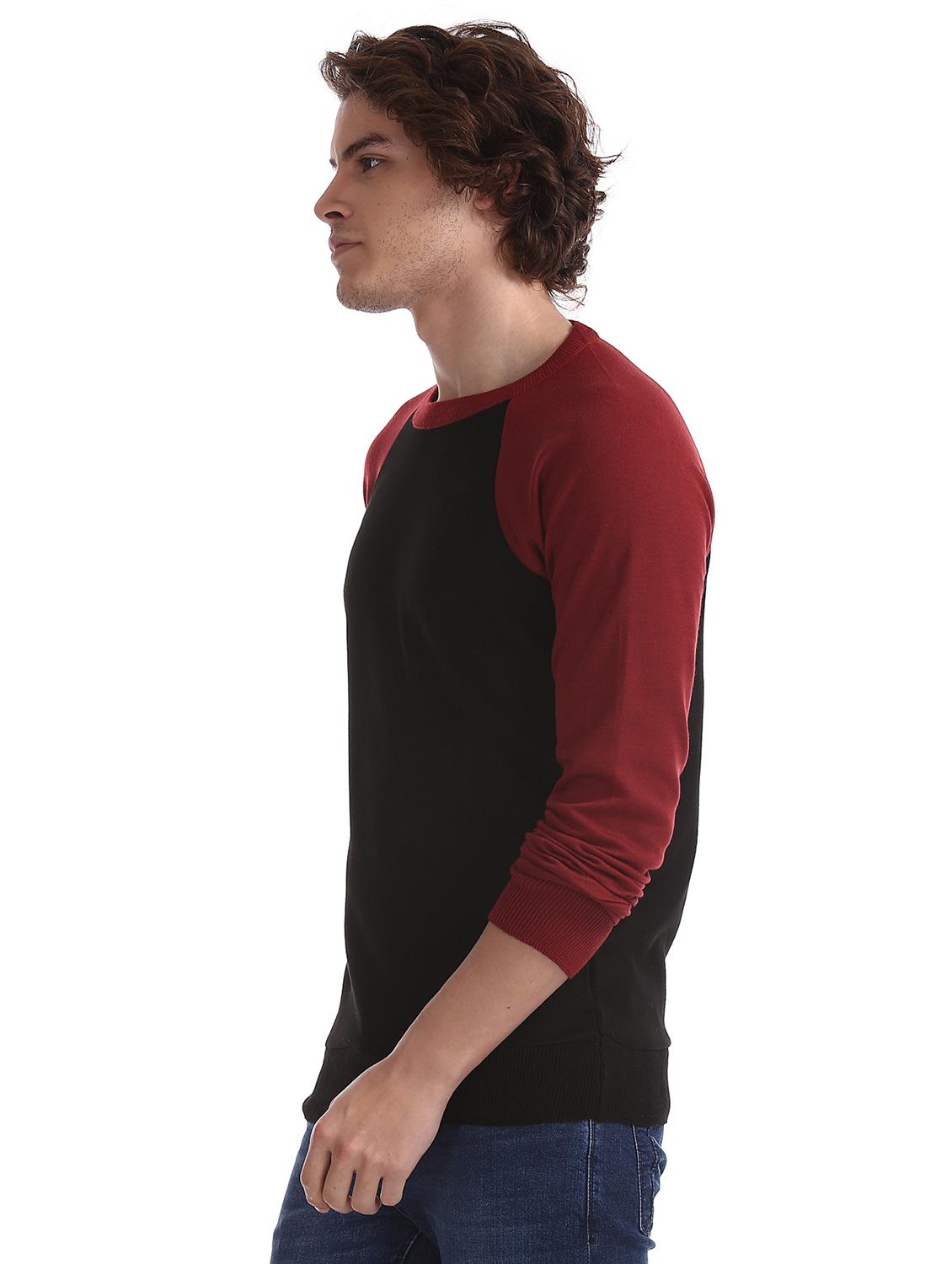 black color block pullover - 17576135 - Zoom Image - 3
