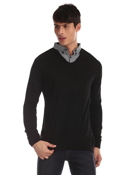 black solid pullover - 17576142 - Standard Image - 1