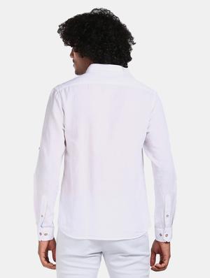 white solid casual shirt - 17576178 - Standard Image - 3