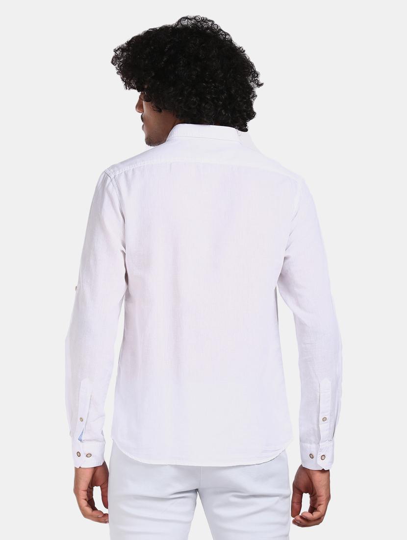 white solid casual shirt - 17576178 - Zoom Image - 3