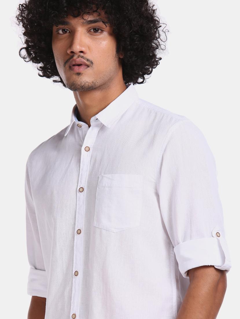 white solid casual shirt - 17576178 - Zoom Image - 5