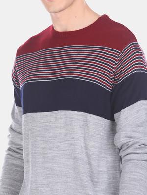 grey striped wool pullover - 17576219 - Standard Image - 6
