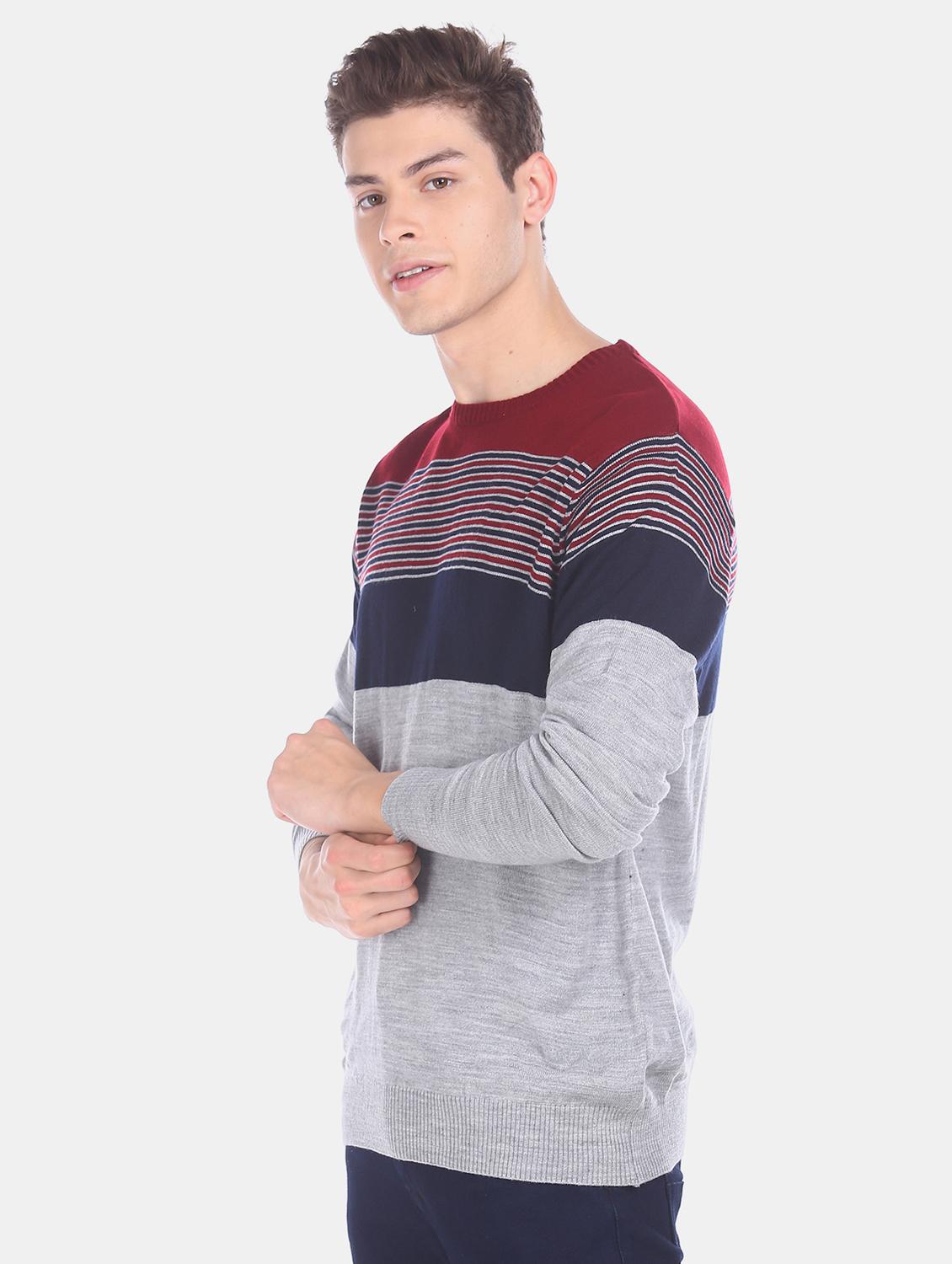 grey striped wool pullover - 17576219 - Zoom Image - 2