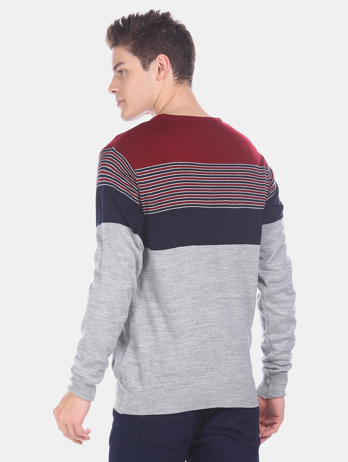 grey striped wool pullover - 17576219 - Zoom Image - 3