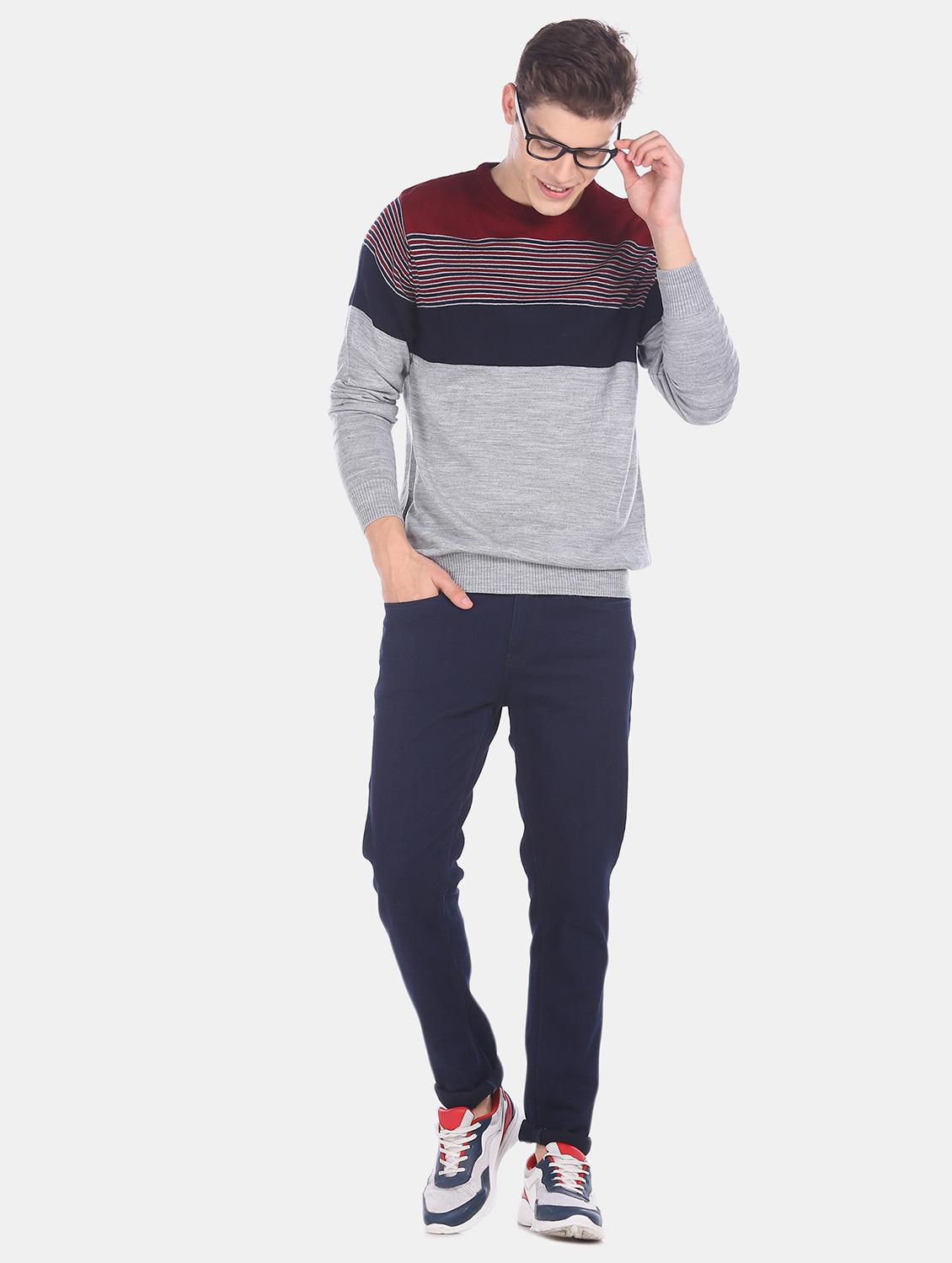 grey striped wool pullover - 17576219 - Zoom Image - 5