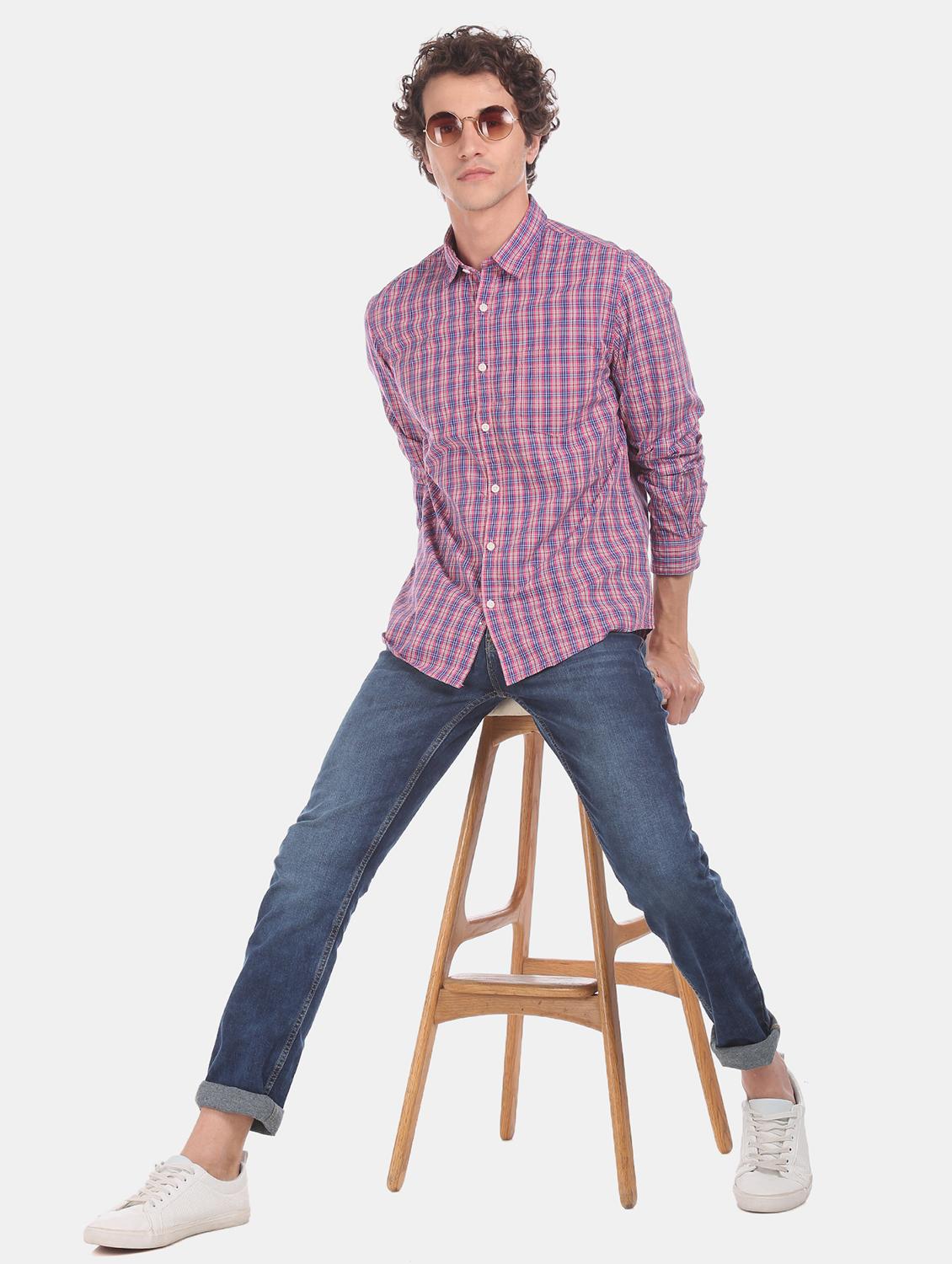 multi colored checkered casual shirt - 17576291 - Zoom Image - 4