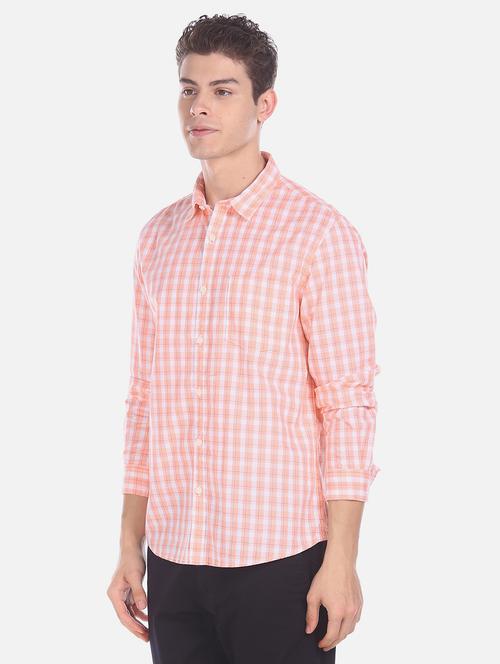 pink checkered casual shirt - 17576299 - Standard Image - 1