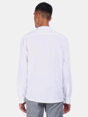 white solid casual shirt - 17576301 - Standard Image - 3