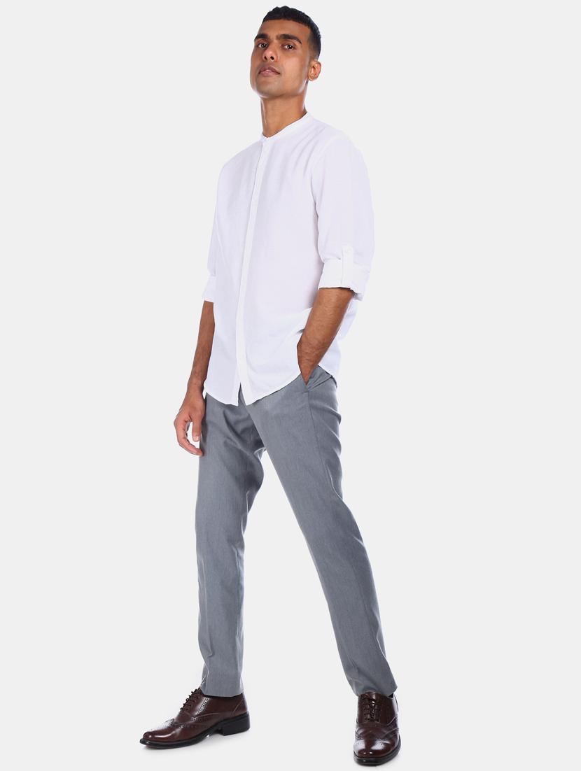 white solid casual shirt - 17576301 - Zoom Image - 4