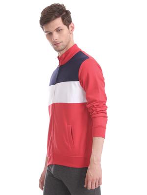 red color block cut & sew sweatshirt - 17576311 - Standard Image - 2