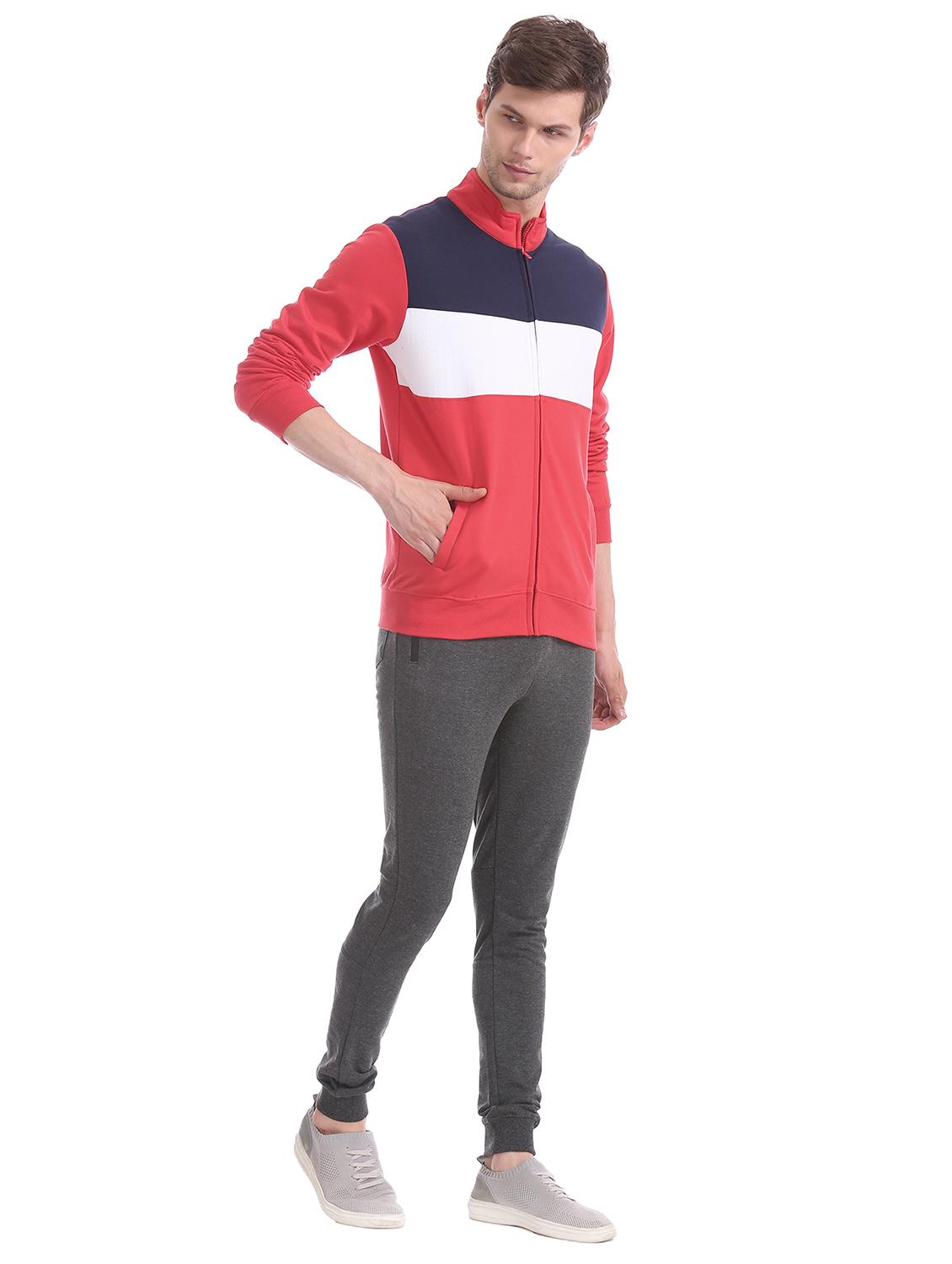 red color block cut & sew sweatshirt - 17576311 - Zoom Image - 5