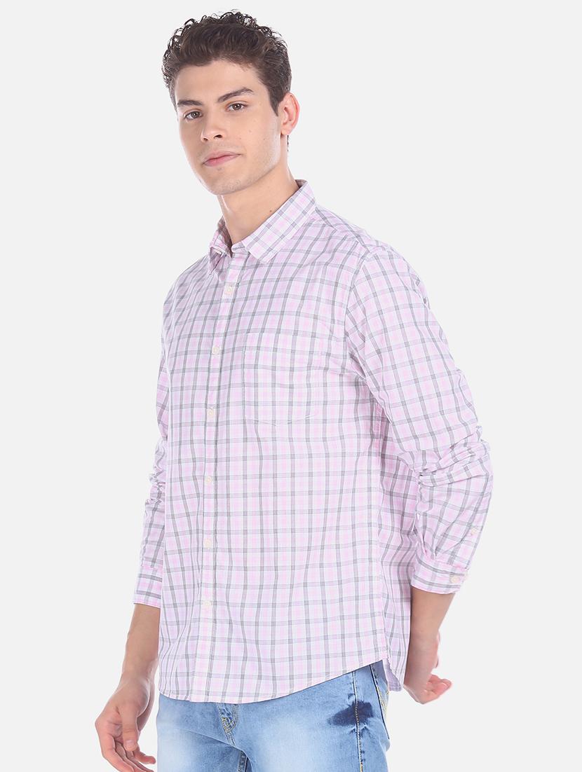 pink checkered casual shirt - 17576327 - Zoom Image - 1
