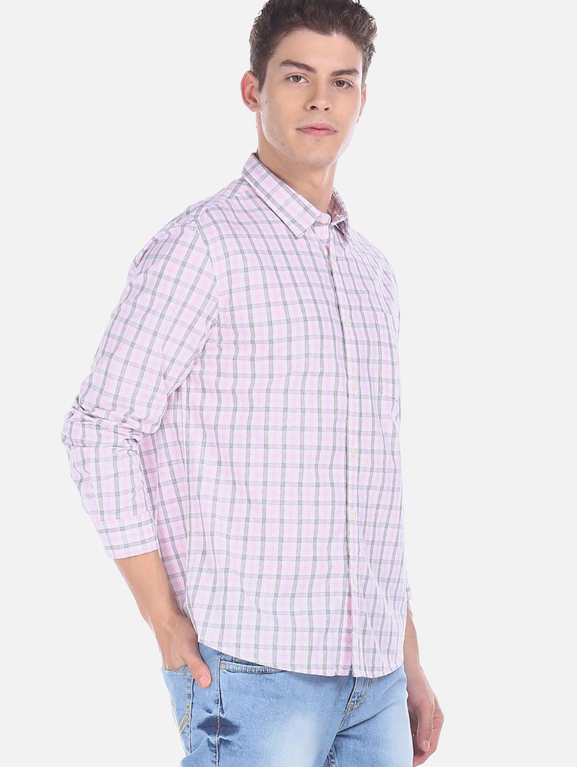 pink checkered casual shirt - 17576327 - Zoom Image - 2
