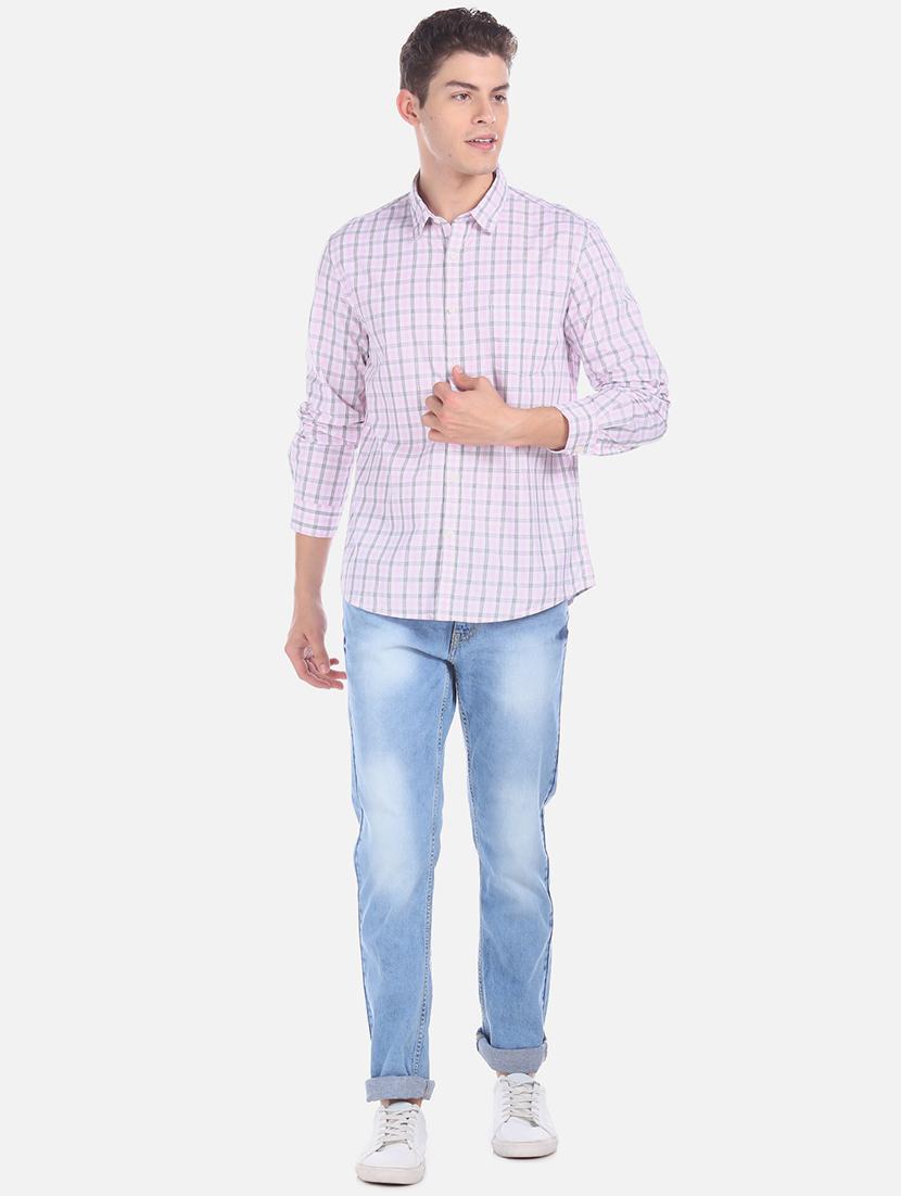 pink checkered casual shirt - 17576327 - Zoom Image - 4