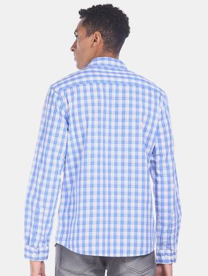 blue checkered casual shirt - 17576334 - Standard Image - 4