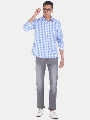 blue checkered casual shirt - 17576334 - Standard Image - 5