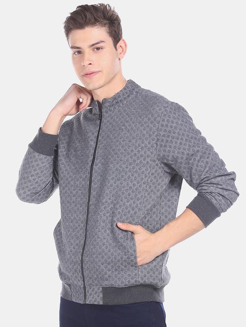 grey self design sweatshirt - 17576336 - Standard Image - 1