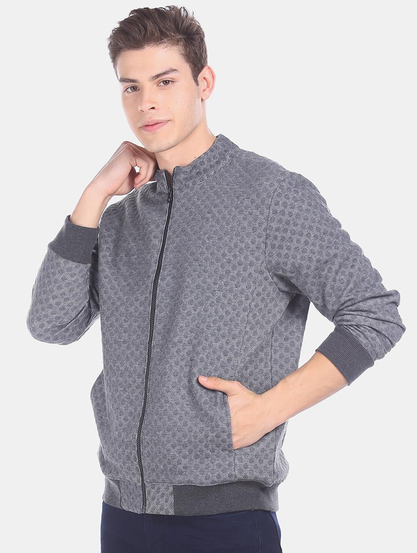 grey self design sweatshirt - 17576336 - Zoom Image - 1