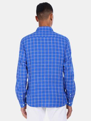 blue chckered casual shirt - 17576563 - Standard Image - 3