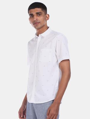 white printed casual shirt - 17576564 - Standard Image - 2