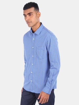 light blue checkered casual shirt - 17576585 - Standard Image - 2