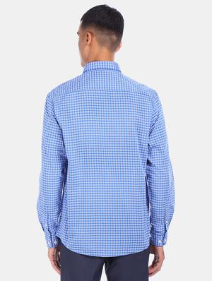 light blue checkered casual shirt - 17576585 - Standard Image - 3